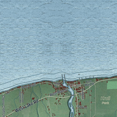 Close-up 1 of the Newfane, New York map artwork