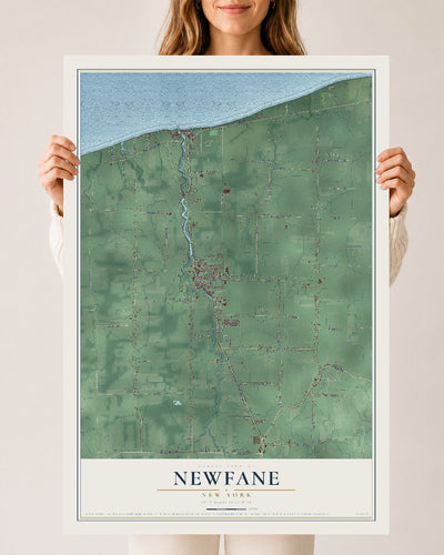 Newfane, New York map print, 24" x 36" Archival Matte Print mockup