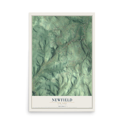 Newfield, New York map print, 12" x 18" Archival Matte Print mockup