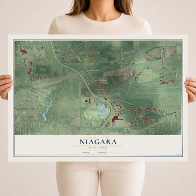 Niagara, New York map print, 18" x 24" Archival Matte Print mockup