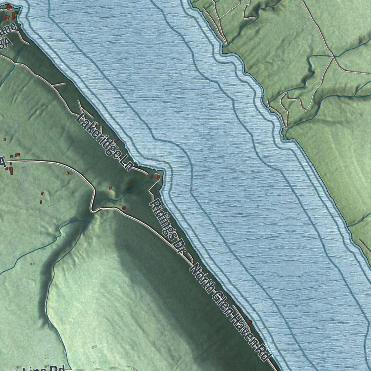 Close-up 1 of the Niles, New York map artwork