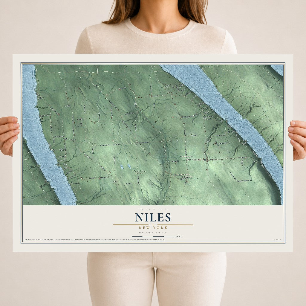 Niles, New York map print, 18" x 24" Archival Matte Print mockup