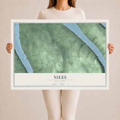 Niles, New York map print, 24" x 36" Archival Matte Print mockup
