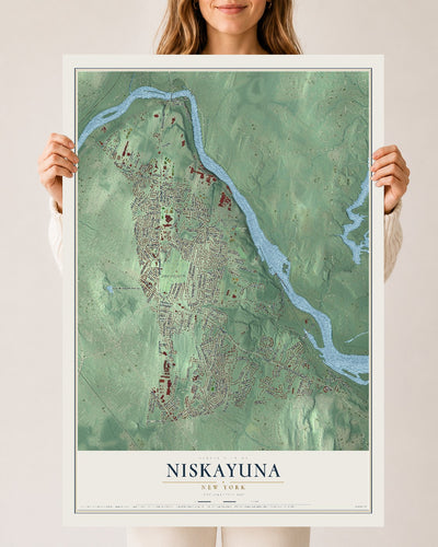 Niskayuna, New York map print, 24" x 36" Archival Matte Print mockup