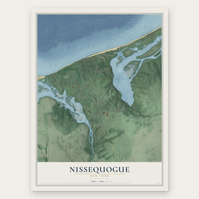 Nissequogue, New York map print, the full design