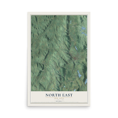 North East, New York map print, 12" x 18" Archival Matte Print mockup
