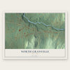North Granville, New York map print, the full design