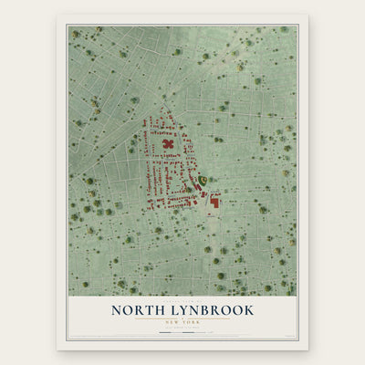 North Lynbrook, New York map print, the full design