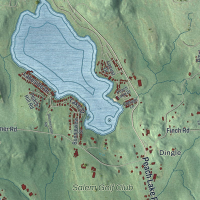 Second close-up of the map of North Salem, New York print showing more streets and buildings