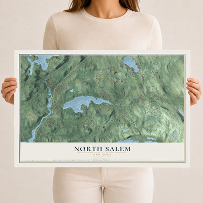 North Salem, New York map print, 12" x 18" Archival Matte Print mockup