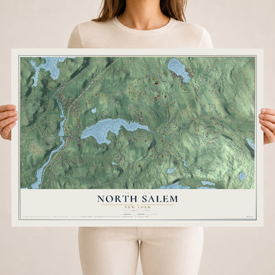 North Salem, New York map print, 18" x 24" Archival Matte Print mockup