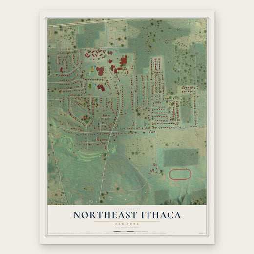 Northeast Ithaca, New York map print, the full design