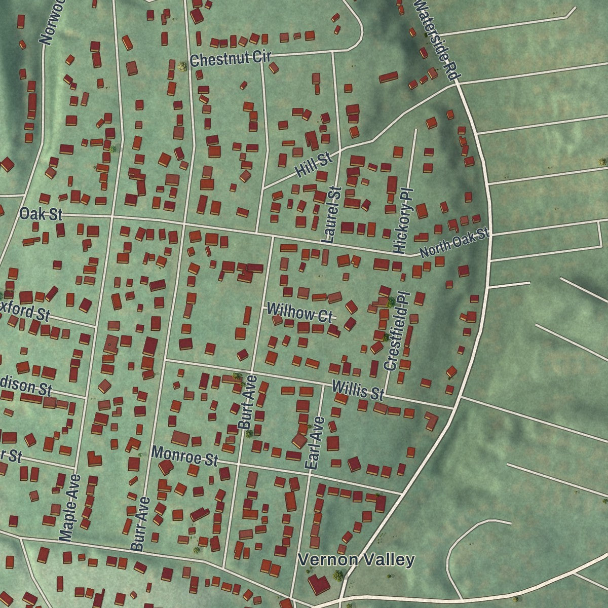 Close-up 2 of the Northport, New York map artwork