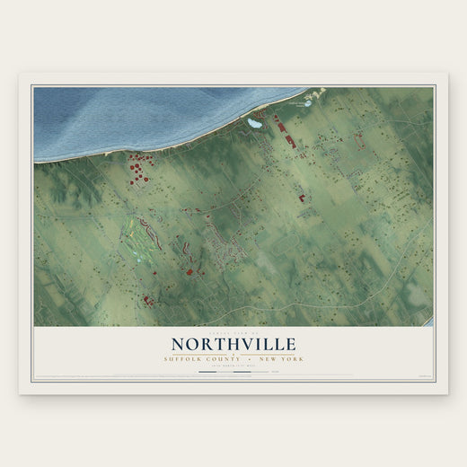 Northville, Suffolk County, New York map print, the full design