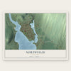 Northville, New York map print, the full design