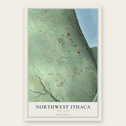 Northwest Ithaca, New York map print, the full design