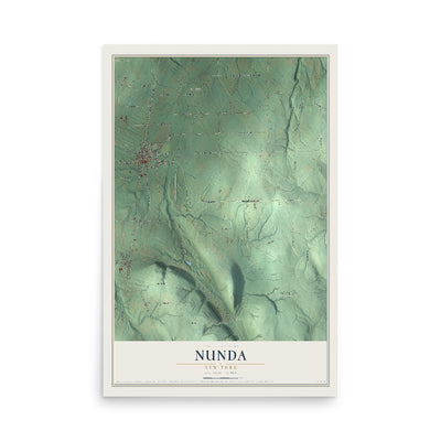 Nunda, New York map print, 12" x 18" Archival Matte Print mockup