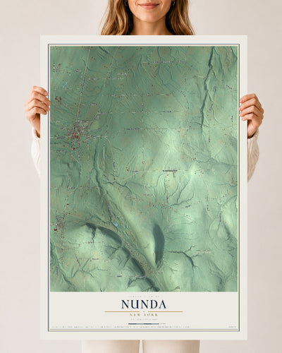 Nunda, New York map print, 24" x 36" Archival Matte Print mockup