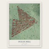 Ocean Hill, New York map print, the full design