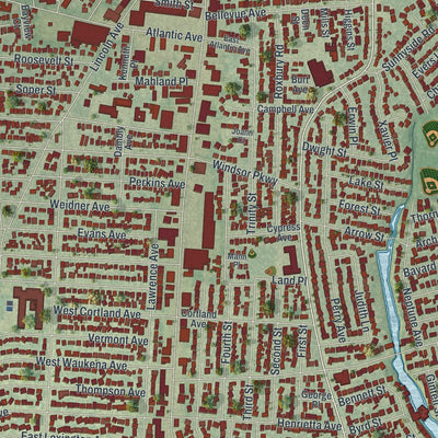 Close-up 1 of the Oceanside, New York map artwork
