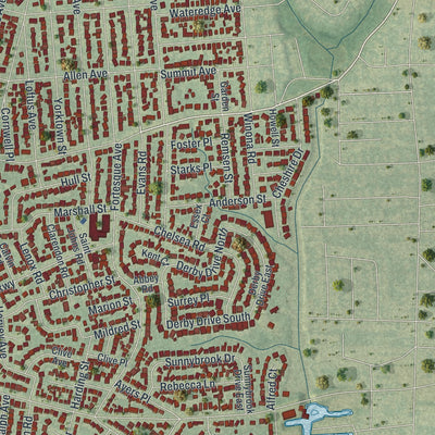 Close-up 2 of the Oceanside, New York map artwork