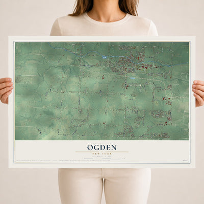 Ogden, New York map print, 18" x 24" Archival Matte Print mockup