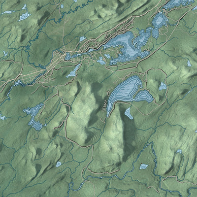 Close-up 2 of the Ohio, New York map artwork