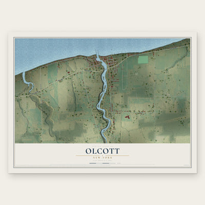 Olcott, New York map print, the full design