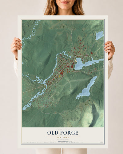 Old Forge, New York map print, 24" x 36" Archival Matte Print mockup
