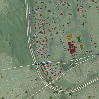 Close-up 2 of the Old Westbury, New York map artwork