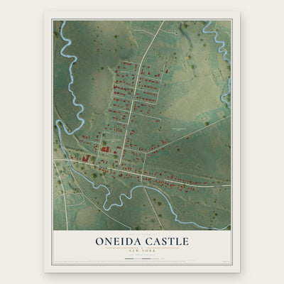 Oneida Castle, New York map print, the full design