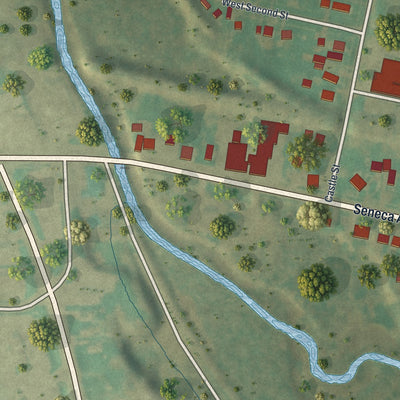 Close-up of the map of Oneida Castle, New York print showing street and building detail