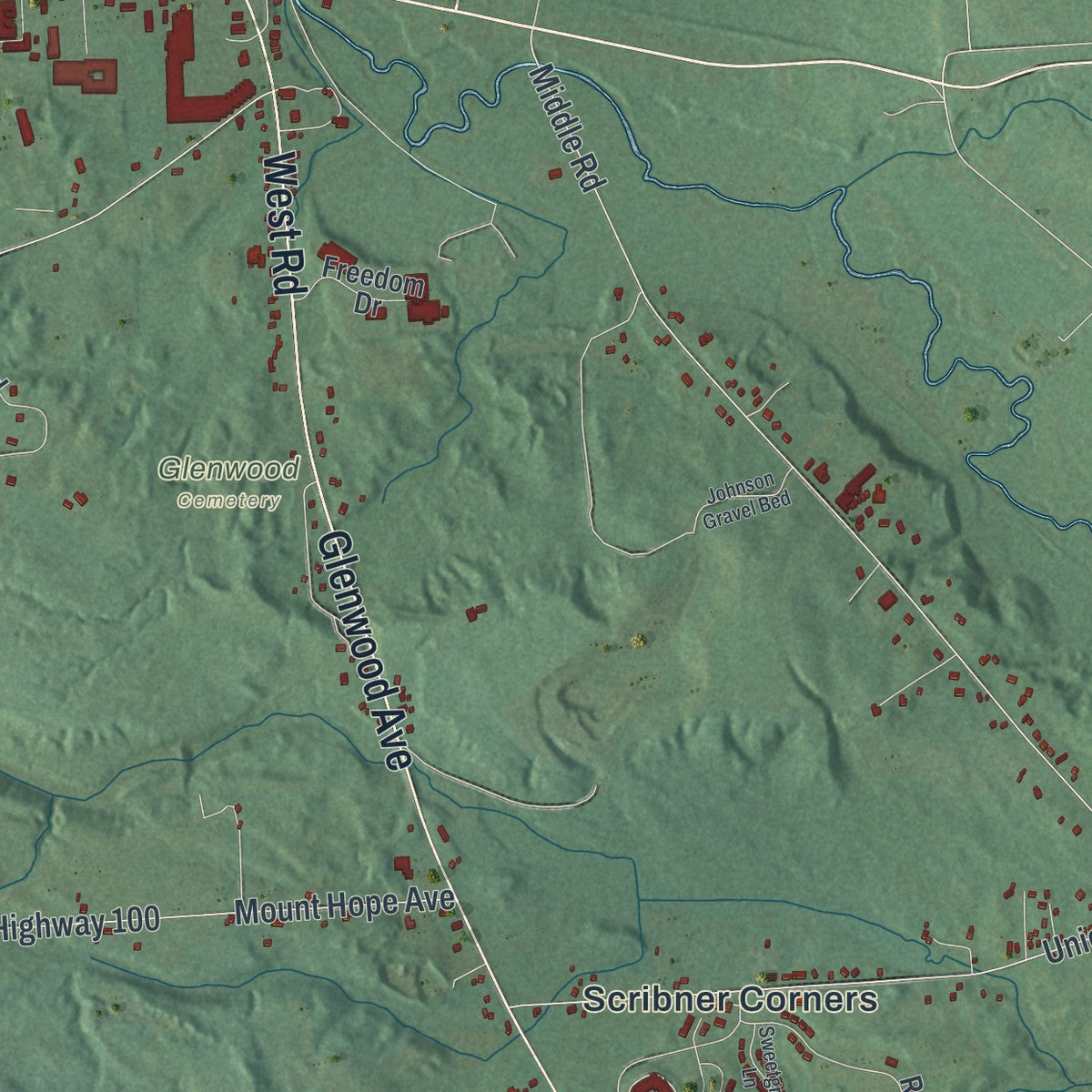 Close-up 2 of the Oneida, New York map artwork