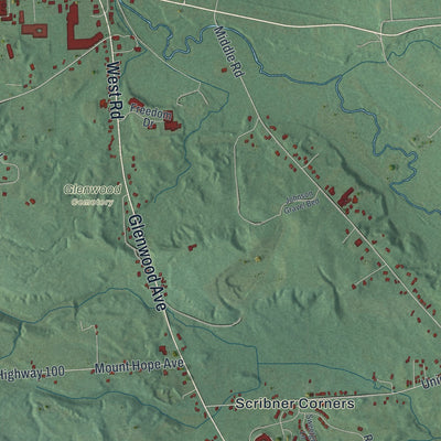 Close-up 2 of the Oneida, New York map artwork