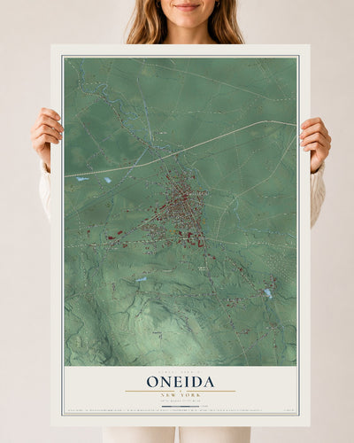 Oneida, New York map print, 24" x 36" Archival Matte Print mockup