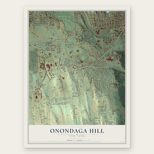 Onondaga Hill, New York map print, the full design