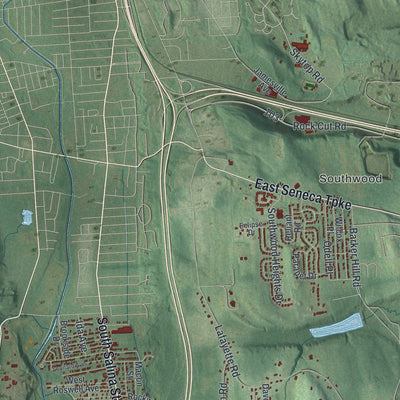 Close-up 2 of the Onondaga, New York map artwork