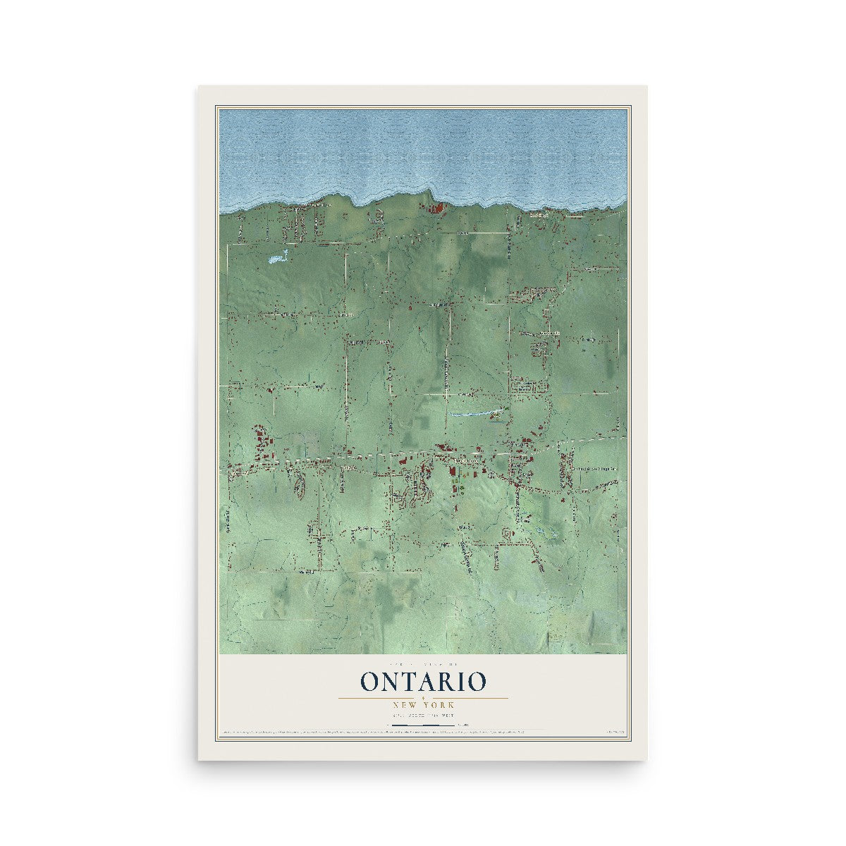 Ontario, New York map print, 12" x 18" Archival Matte Print mockup