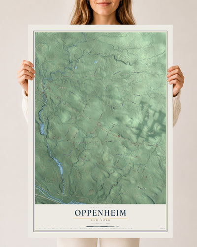 Oppenheim, New York map print, 24" x 36" Archival Matte Print mockup
