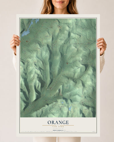 Orange, New York map print, 24" x 36" Archival Matte Print mockup