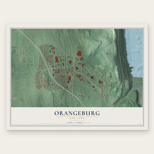 Orangeburg, New York map print, the full design
