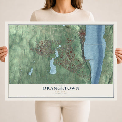 Orangetown, New York map print, 18" x 24" Archival Matte Print mockup