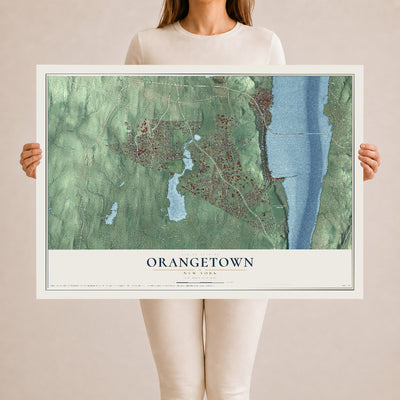 Orangetown, New York map print, 24" x 36" Archival Matte Print mockup