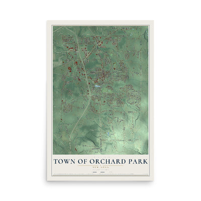 Orchard Park, New York map print, 12" x 18" Archival Matte Print mockup