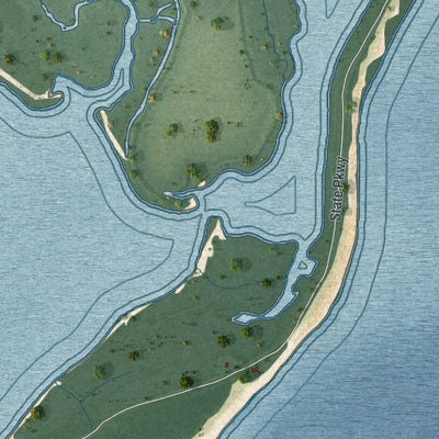 Close-up 2 of the Orient, New York map artwork