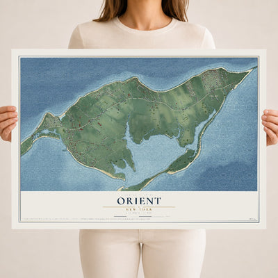 Orient, New York map print, 18" x 24" Archival Matte Print mockup