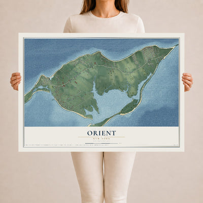 Orient, New York map print, 24" x 36" Archival Matte Print mockup