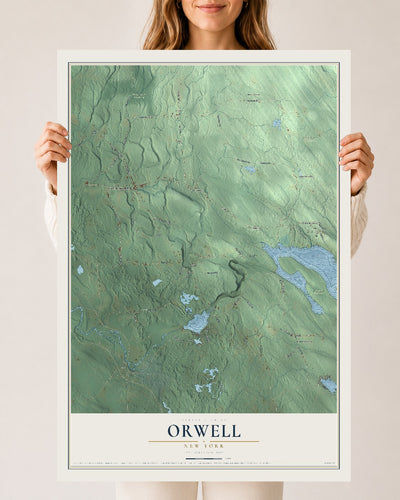 Orwell, New York map print, 24" x 36" Archival Matte Print mockup