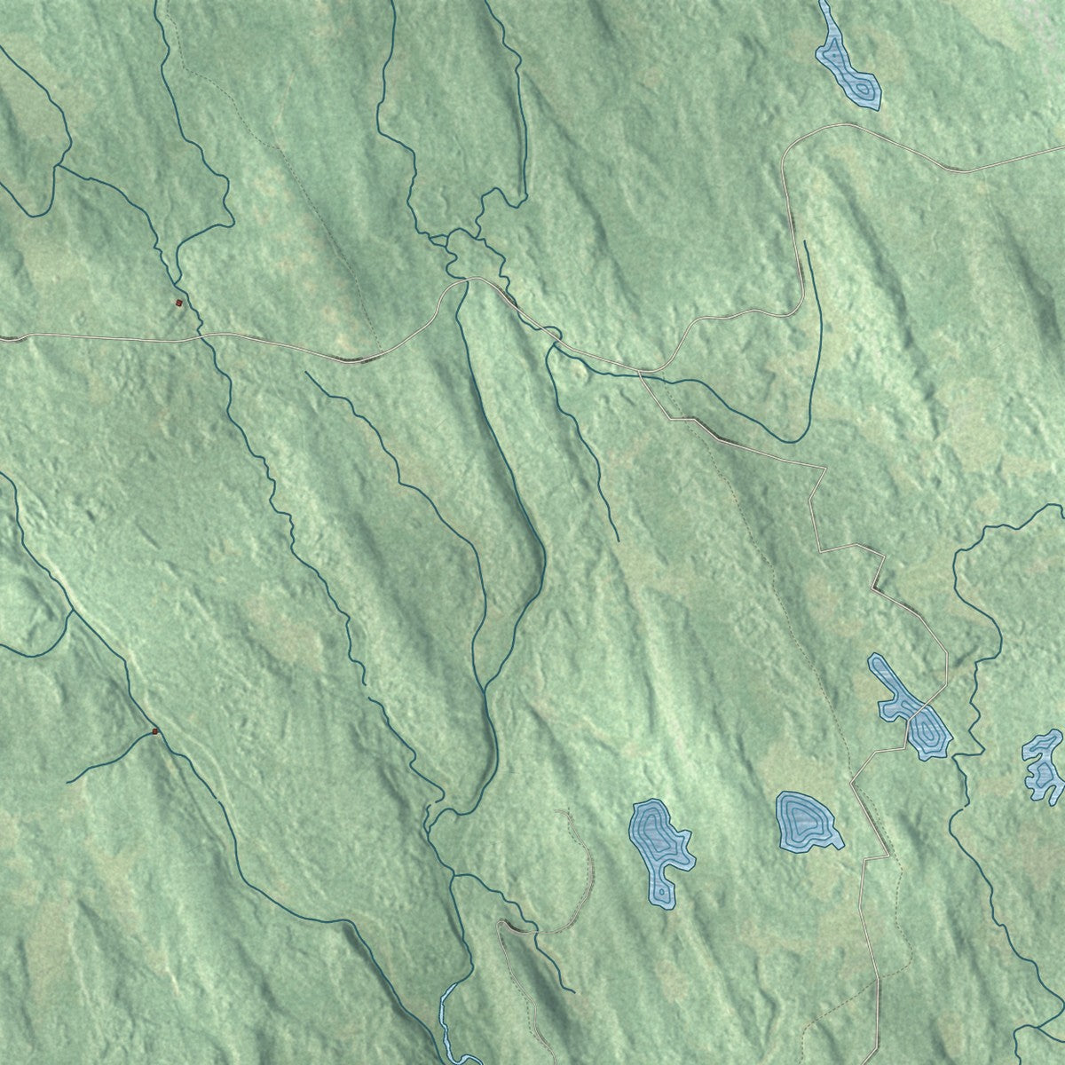 Close-up 2 of the Osceola, New York map artwork