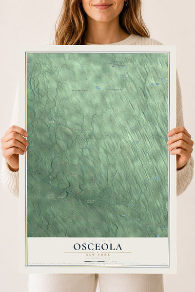 Osceola, New York map print, 18" x 24" Archival Matte Print mockup